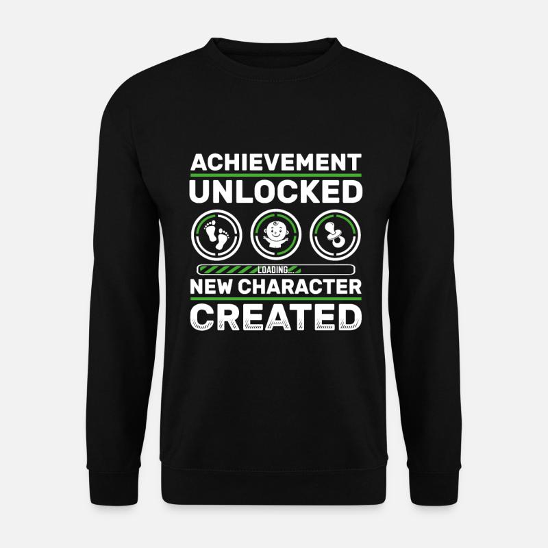 New Character Schwangerschaft Verkünden Papa Gamer - Unisex Pullover - Schwarz