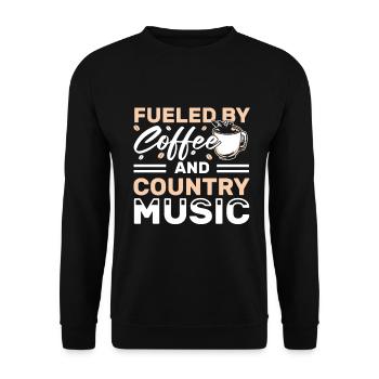 Fueled by Coffee and Country Music Lover - Unisex Sweatshirt - black - Front - Alina (178cm) & Michal (187cm)