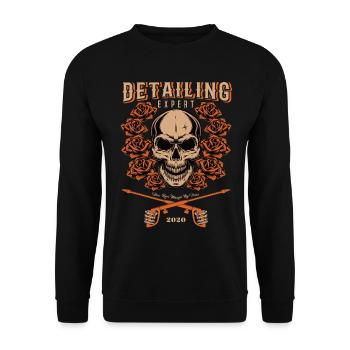 Car Detailing Expert Wax Runs Through my Veins - Unisex Pullover - Schwarz - Vorne - Alina (178cm) & Michal (187cm)