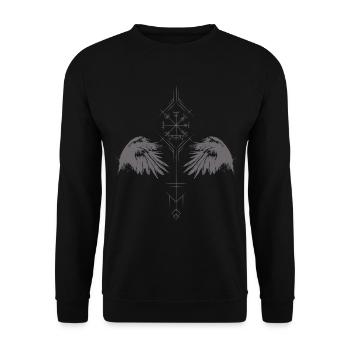 Boussole viking Odin Raben Vegvisir Hugin Munin - Sweat-shirt Unisexe - noir - Devant - Alina (178cm) & Michal (187cm)