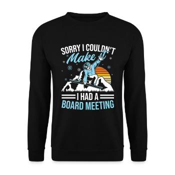 Board Meeting - Funny Winter Sports Snowboard - Unisex Sweatshirt - black - Front - Alina (178cm) & Michal (187cm)
