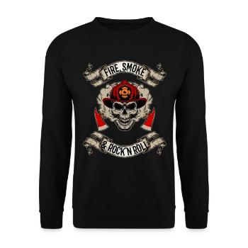 Fire Smoke and Rockn Roll Feuerwehr Firefighter - Sweat-shirt Unisexe - noir - Devant - Alina (178cm) & Michal (187cm)