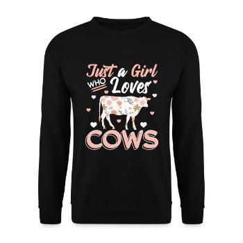 Just a Girl Who Loves Cows Farmer I Love Cows - Unisex Sweatshirt - black - Front - Alina (178cm) & Michal (187cm)