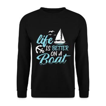 Better Life on a Boat Captain Marine Yacht Yacht - Sweat-shirt Unisexe - noir - Devant - Alina (178cm) & Michal (187cm)