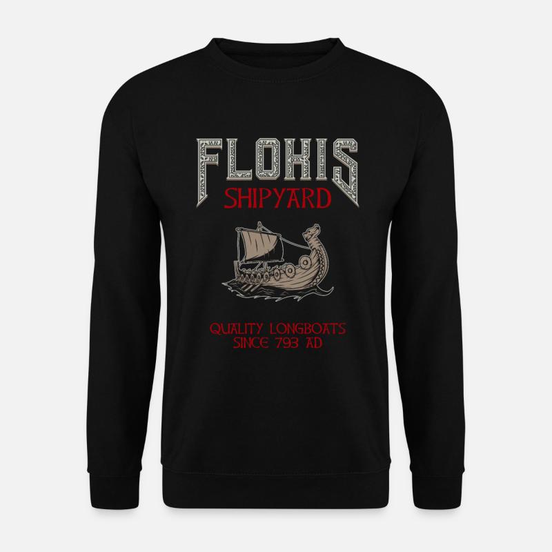 Flokis Shipyard - Viking Longboat - Unisex Pullover - Schwarz