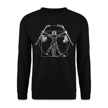 Eishockey Kleidung Eishockeyfan Eishockeyspieler - Unisex Pullover - Schwarz - Vorne - Alina (178cm) & Michal (187cm)