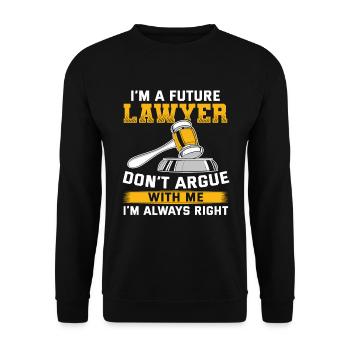 Future Lawyer DiscussEs Not Jura - Unisex Sweatshirt - black - Front - Alina (178cm) & Michal (187cm)