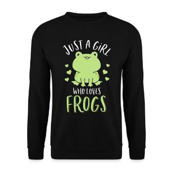 Just A Girl Who Loves Frogs Cute Frog Lover - Unisex Sweatshirt - black - Front - Alina (178cm) & Michal (187cm)