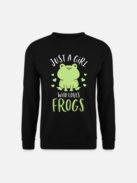 Just A Girl Who Loves Frogs Cute Frog Lover - Unisex Sweatshirt - black