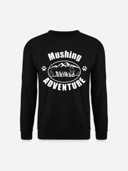 Huskys Mushing - Unisex Pullover - Schwarz