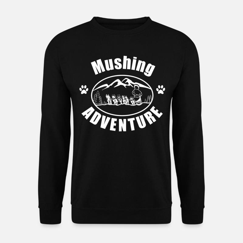Huskys Mushing - Unisex Pullover - Schwarz