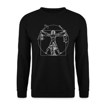 Firefighter fire brigade and fire brigade tool - Unisex Sweatshirt - black - Front - Alina (178cm) & Michal (187cm)