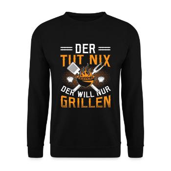 Le Tut Nix Le Will Seulement Grillen BBQ Grillmeister - Sweat-shirt Unisexe - noir - Devant - Alina (178cm) & Michal (187cm)