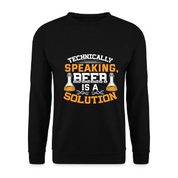 Beer Is A Solution Lustiges Biertrinken - Unisex Pullover - Schwarz - Vorne - Alina (178cm) & Michal (187cm)