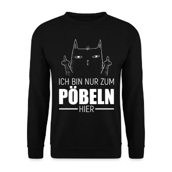 Je suis juste ici pour me moquer - Sweat-shirt Unisexe - noir - Devant - Alina (178cm) & Michal (187cm)