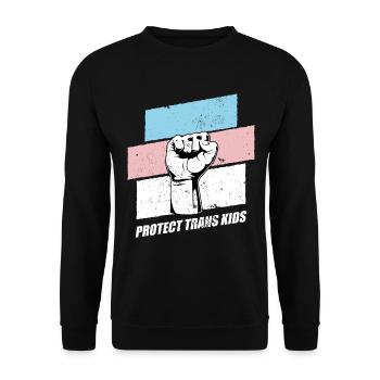 Protect Trans Kids - Unisex Pullover - Schwarz - Vorne - Alina (178cm) & Michal (187cm)