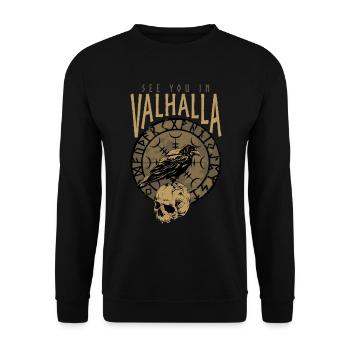 Viking Hugin et Munin Odin Raben Aegishjalmur - Sweat-shirt Unisexe - noir - Devant - Alina (178cm) & Michal (187cm)