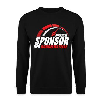 Offizieller Sponsor der Bußgeldstelle - Unisex Pullover - Schwarz - Vorne - Alina (178cm) & Michal (187cm)