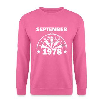 43. Geburtstag September Jahrgang 1978 Geschenkide - Unisex Pullover - Pink - Vorne