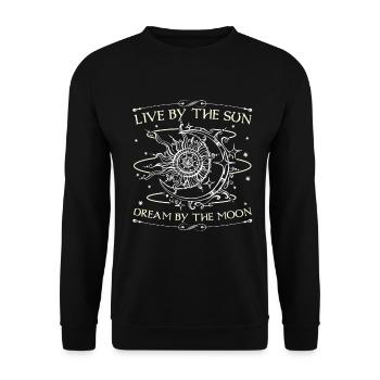 Moon Sun Stars Occult - Unisex Sweatshirt - black - Front - Alina (178cm) & Michal (187cm)