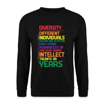 Colorful Rainbow Diversity Diversity Definition - Unisex Sweatshirt - black - Front - Alina (178cm) & Michal (187cm)
