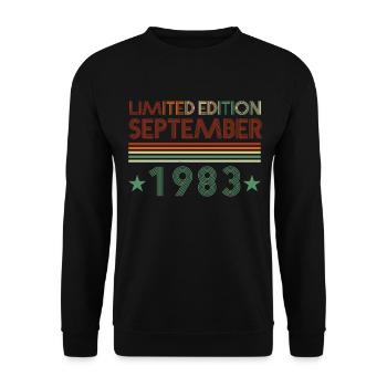 38th birthday September 1983 gift idea - Unisex Sweatshirt - black - Front - Alina (178cm) & Michal (187cm)