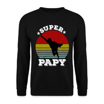 Super papy - Sweat-shirt Unisexe - noir - Devant - Alina (178cm) & Michal (187cm)