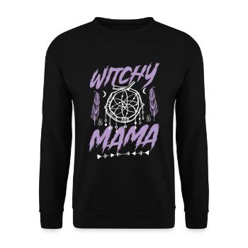 Witchy Mama Halloween Witches - Unisex Sweatshirt - black - Front - Alina (178cm) & Michal (187cm)