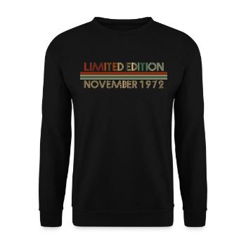 49th birthday November 1972 Gift idea - Unisex Sweatshirt - black - Front - Alina (178cm) & Michal (187cm)