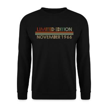 55th birthday November 1966 Gift idea - Unisex Sweatshirt - black - Front - Alina (178cm) & Michal (187cm)