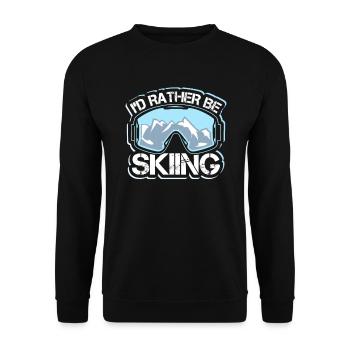 Lustiges Skifahrer Skifahren Skiing Geschenk - Unisex Pullover - Schwarz - Vorne - Alina (178cm) & Michal (187cm)
