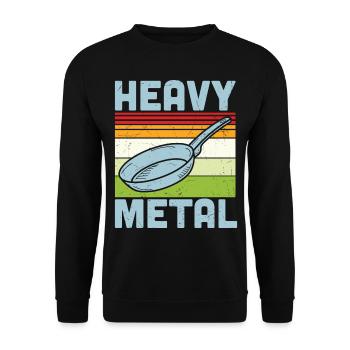 Heavy Metal Pan Frying Pan - Unisex Sweatshirt - black - Front - Alina (178cm) & Michal (187cm)