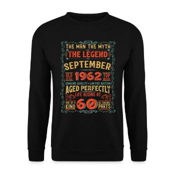 The Man The Myth The Legend 60 Birthday 1962 - Unisex Sweatshirt - black - Front - Alina (178cm) & Michal (187cm)