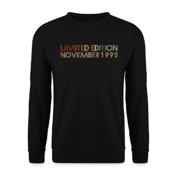 29th birthday November 1992 Gift idea - Unisex Sweatshirt - black - Front - Alina (178cm) & Michal (187cm)