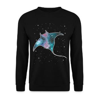Mantarochen-Milchstraßen-Galaxie Stachelrochennebel - Unisex Pullover - Schwarz - Vorne - Alina (178cm) & Michal (187cm)