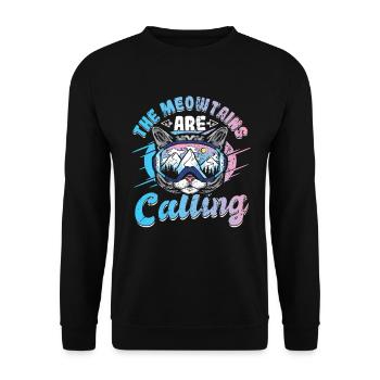 The Meowtains Are Calling Ski Goggles - Unisex Sweatshirt - black - Front - Alina (178cm) & Michal (187cm)
