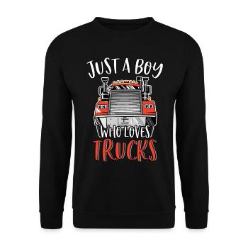 Juste un garçon qui aime les camions Mignon drôle semi-remorque - Sweat-shirt Unisexe - noir - Devant - Alina (178cm) & Michal (187cm)