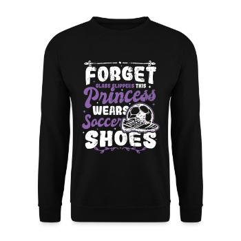 Princess Wears Fußballschuhe für Damen - Unisex Pullover - Schwarz - Vorne - Alina (178cm) & Michal (187cm)