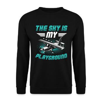 Le ciel est mon terrain de jeu Pilote d’avion miniature - Sweat-shirt Unisexe - noir - Devant - Alina (178cm) & Michal (187cm)