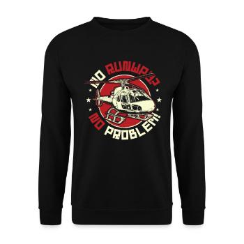 Pas de piste Pas de problème Pilotes d’hélicoptère de vol - Sweat-shirt Unisexe - noir - Devant - Alina (178cm) & Michal (187cm)