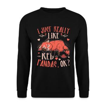 J’aime vraiment les pandas roux - Sweat-shirt Unisexe - noir - Devant - Alina (178cm) & Michal (187cm)