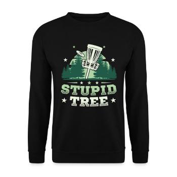 Frisbee Golf Stupid Tree Disc Golf Tee - Unisex Sweatshirt - black - Front - Alina (178cm) & Michal (187cm)
