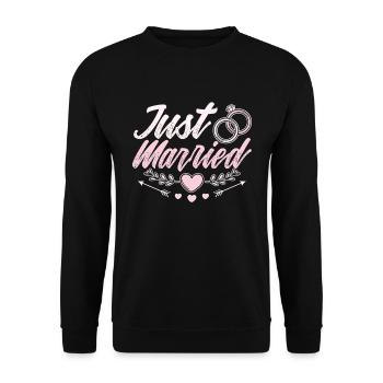 Vêtements de lune de miel pour les couples juste mariés - Sweat-shirt Unisexe - noir - Devant - Alina (178cm) & Michal (187cm)
