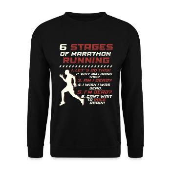 6 étapes du marathonien - Sweat-shirt Unisexe - noir - Devant - Alina (178cm) & Michal (187cm)