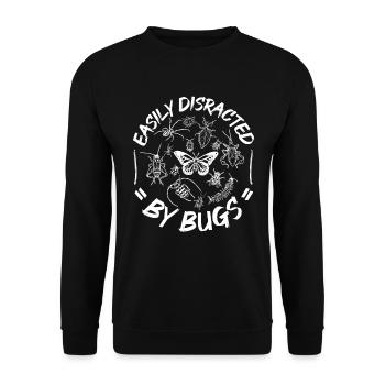 Leicht von Käfern abzulenken - Unisex Pullover - Schwarz - Vorne - Alina (178cm) & Michal (187cm)
