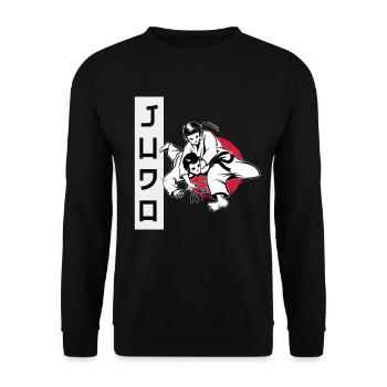 Chemise de judo au Japon Look Judoka Judo - Sweat-shirt Unisexe - noir - Devant - Alina (178cm) & Michal (187cm)