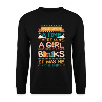 Il était une fois une fille qui aimait les livres - Sweat-shirt Unisexe - noir - Devant - Alina (178cm) & Michal (187cm)