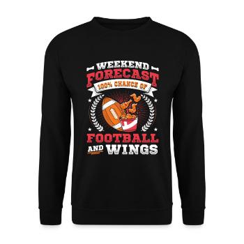 Weekend Forecast 100% Chance of Football - Unisex Sweatshirt - black - Front - Alina (178cm) & Michal (187cm)
