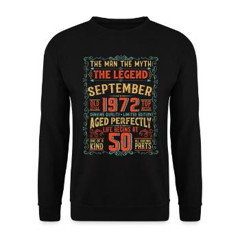 The Man The Myth The Legend 50 Birthday 1972 - Unisex Sweatshirt - black - Front - Alina (178cm) & Michal (187cm)