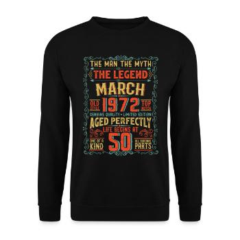 The Man The Myth The Legend 50 Birthday 1972 - Unisex Sweatshirt - black - Front - Alina (178cm) & Michal (187cm)